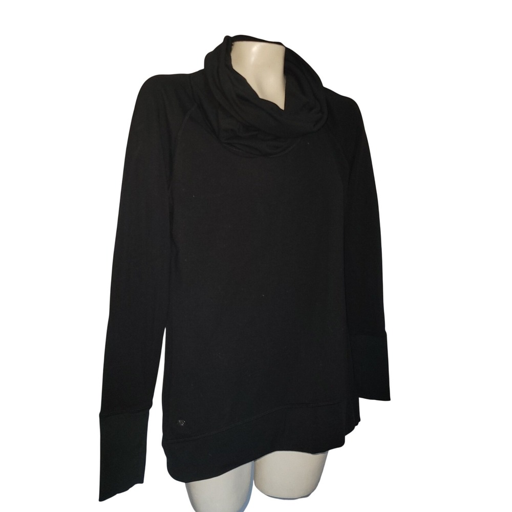 Athleta Black Cowl Neck Long Sleeve Tunic Top Athleisure Size M